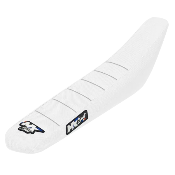 Housse de selle motocross Stark Varg - Blanche 6 ribs