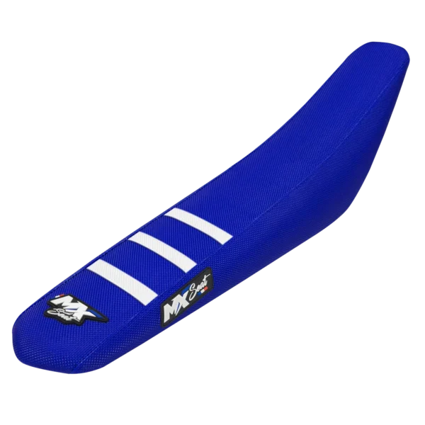 Housse de selle motocross Yamaha - Bleue et blanche 3 ribs