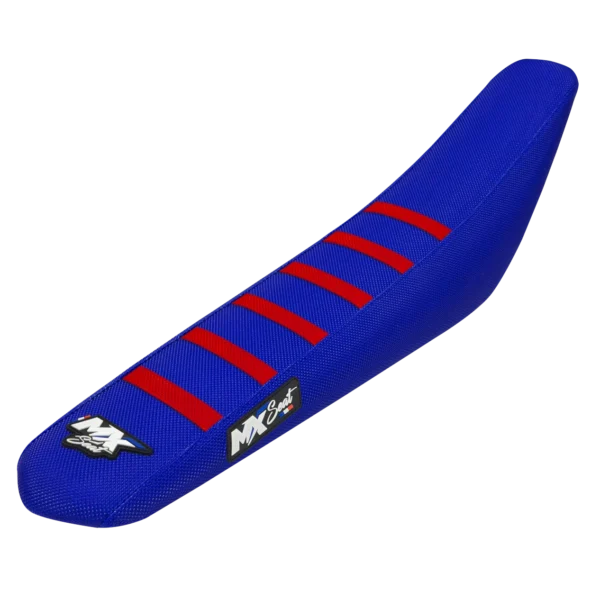 Housse de selle motocross Beta - Bleue et rouge 6 ribs