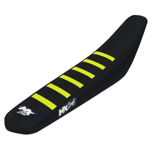 Housse de selle motocross Triumph - Noire et fluo 6 ribs