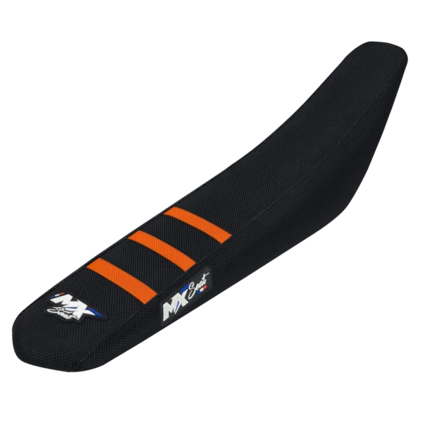 Housse de selle motocross KTM - Noire et orange 3 ribs