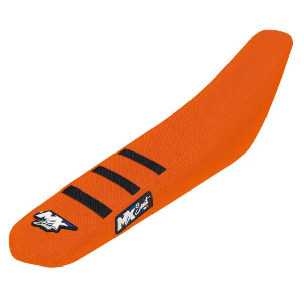 Housse de selle motocross KTM - Orange et noire 3 ribs