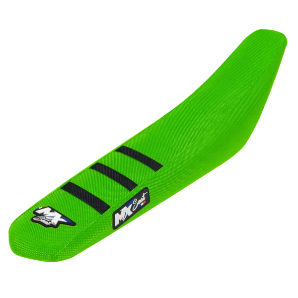 Housse de selle motocross Kawasaki - Verte et noire 3 ribs
